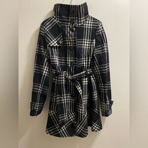 Express Wool Plaid Button-Up Coat